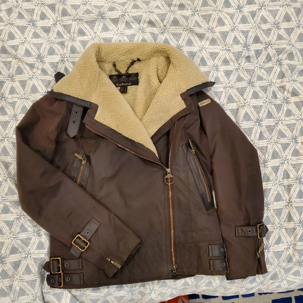Barbour waxed moto jacket
